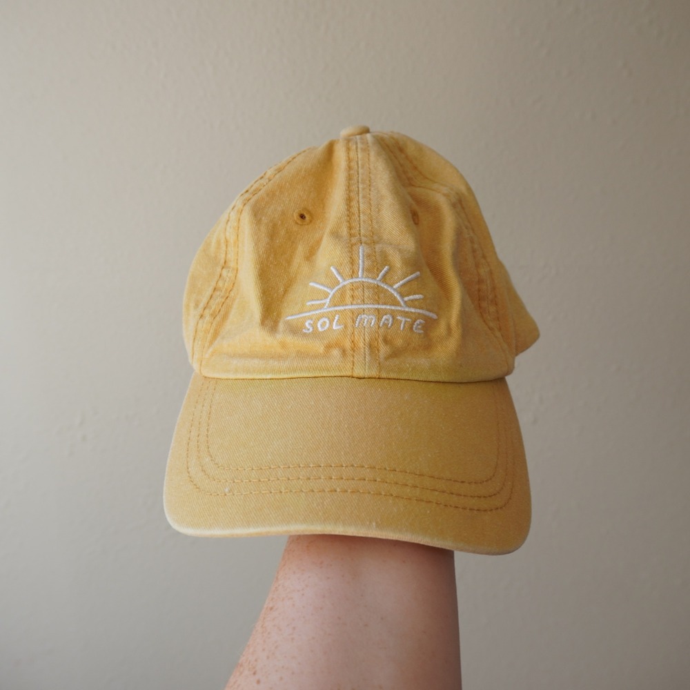 Keep Nature Wild Women's Baseball Hat Yellow Sol Mate Embroidered Dad Cap